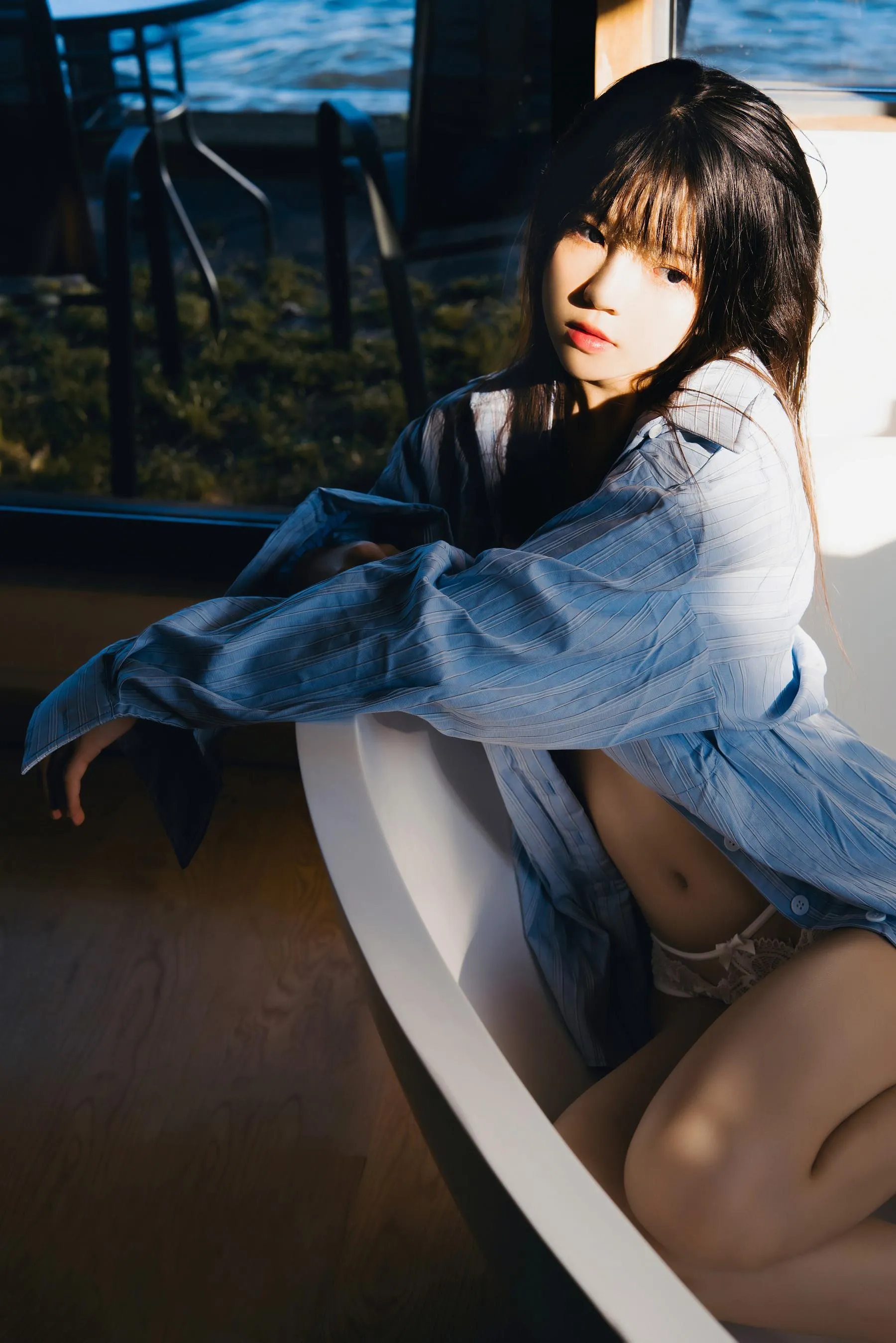 桜桃喵 – NO.159 蓝衬衫 [45P]插图1